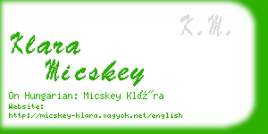 klara micskey business card